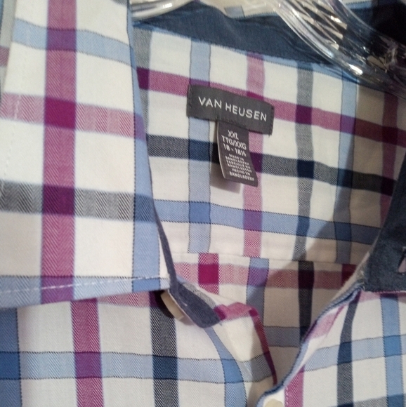 Van Heusen plaid long sleeve button down shirt men's size XXL - Picture 2 of 6